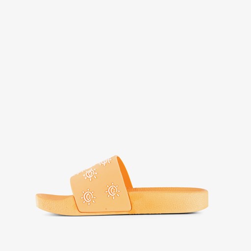 Kinder badslippers met zonnetjes geel