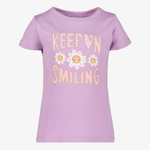 Meisjes T-shirt met bloemen lila