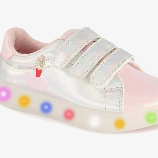 Metallic sneakers met lichtjes zilver
