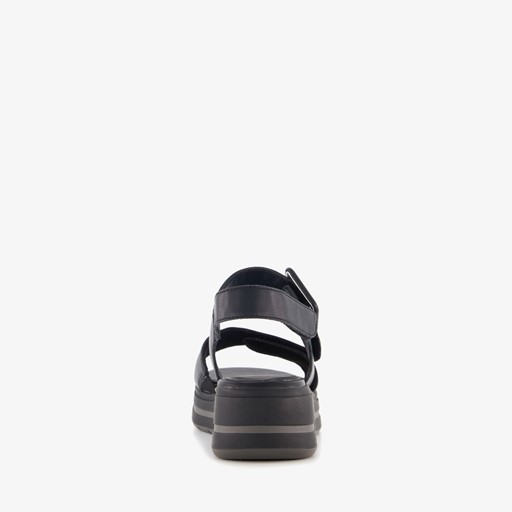Dames sandalen met sleehak zwart
