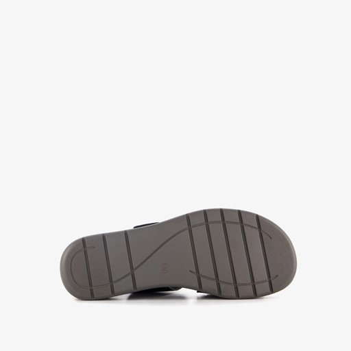 Dames sandalen met sleehak zwart