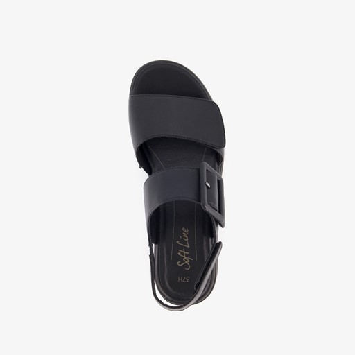 Dames sandalen met sleehak zwart