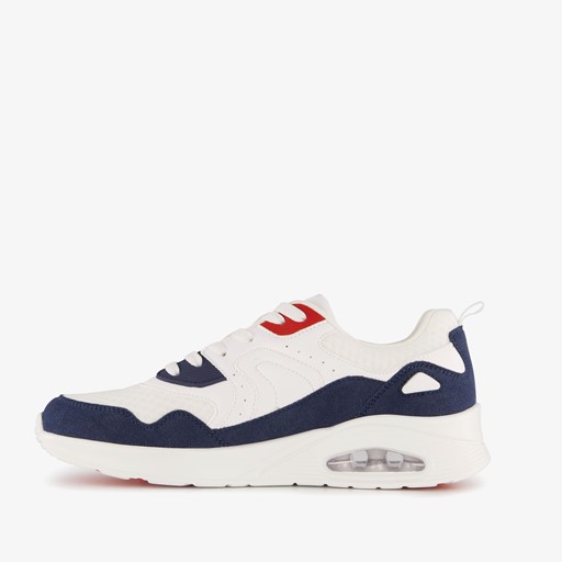 Heren sneakers met airzool wit blauw