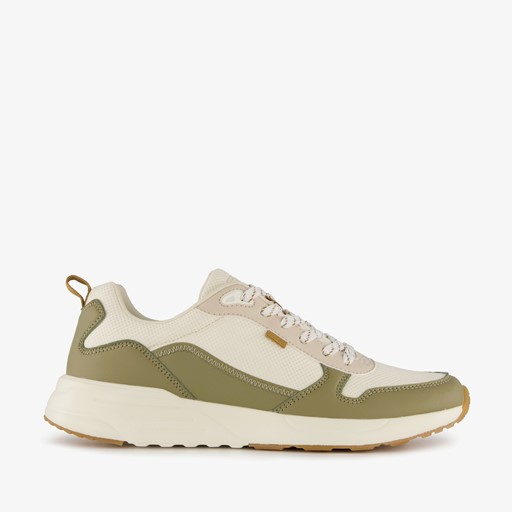 Heren sneakers groen beige
