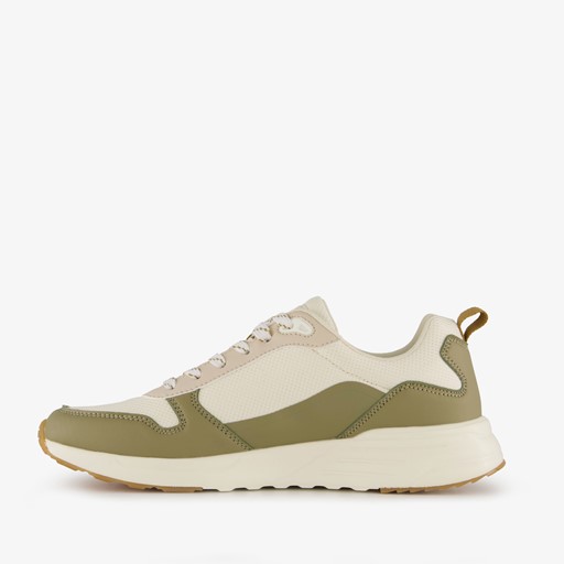 Heren sneakers groen beige