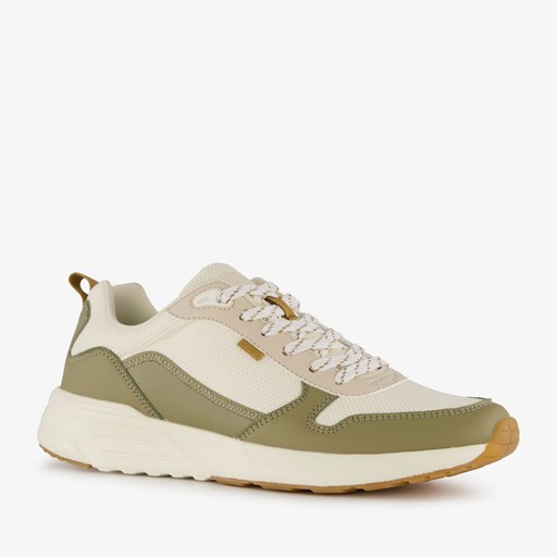 Heren sneakers groen beige