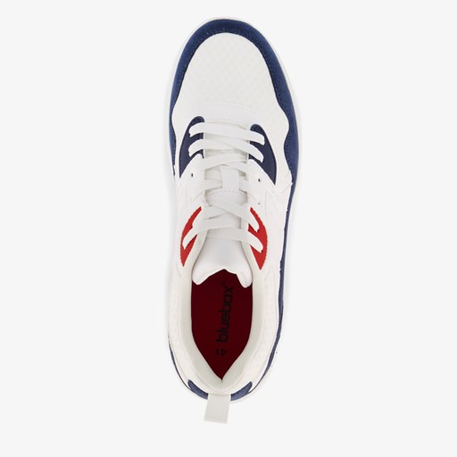 Heren sneakers met airzool wit blauw
