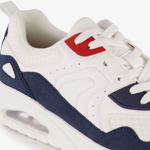 Heren sneakers met airzool wit blauw
