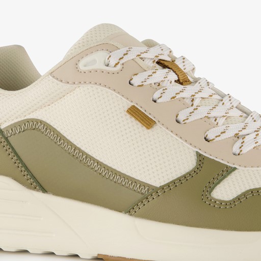 Heren sneakers groen beige