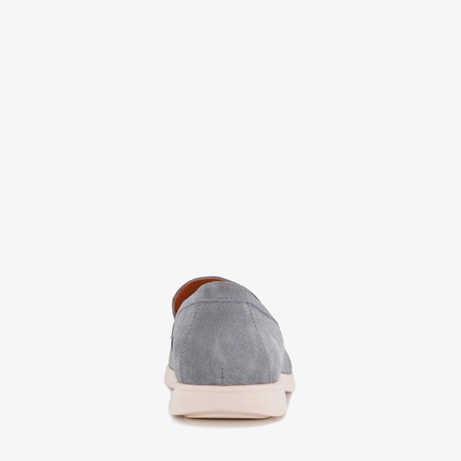 Suede heren instappers lichtblauw
