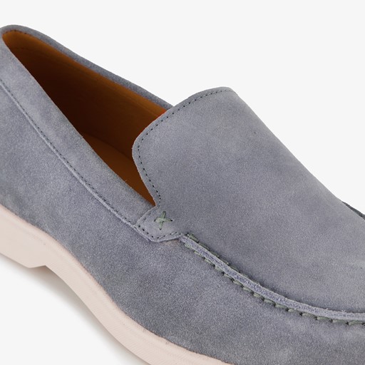 Suede heren instappers lichtblauw