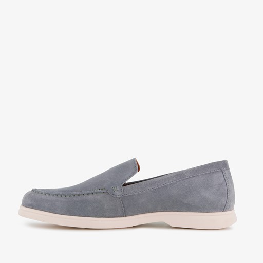 Suede heren instappers lichtblauw