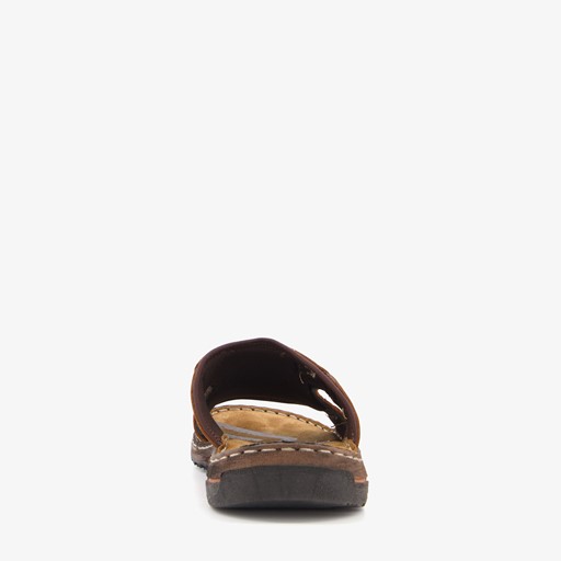 Leren heren slippers cognac