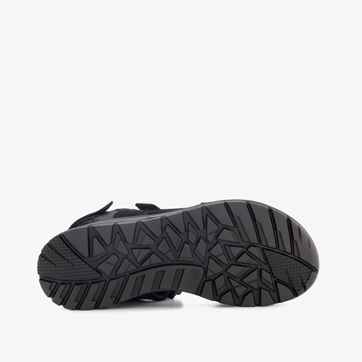 Leren heren sandalen zwart