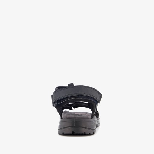 Leren heren sandalen zwart