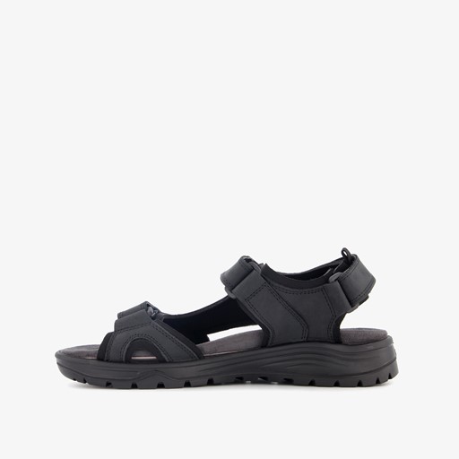 Leren heren sandalen zwart
