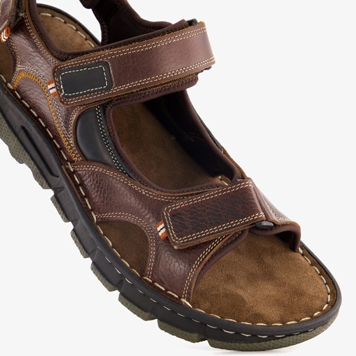 Leren heren sandalen cognac