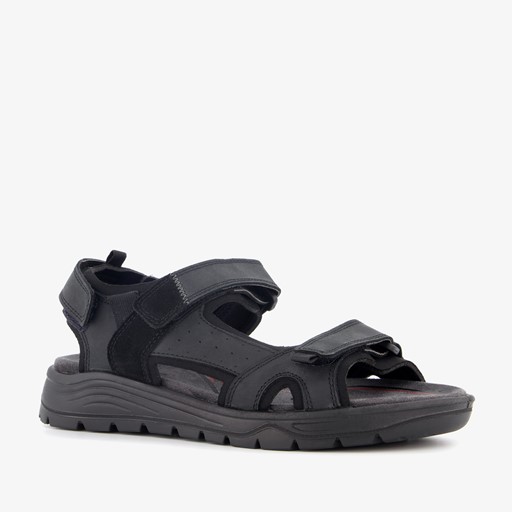 Leren heren sandalen zwart