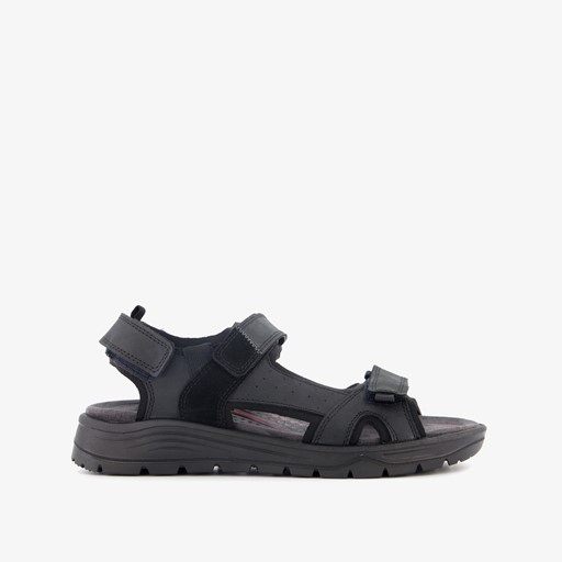 Leren heren sandalen zwart