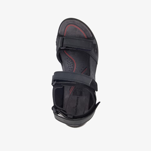 Leren heren sandalen zwart