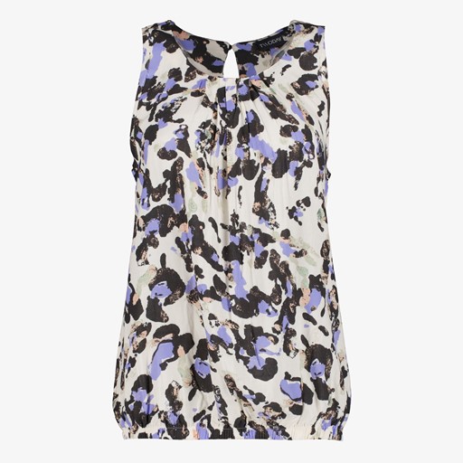 Dames singlet met print wit paars