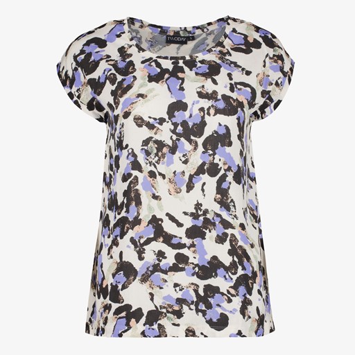 Dames T-shirt met print wit paars