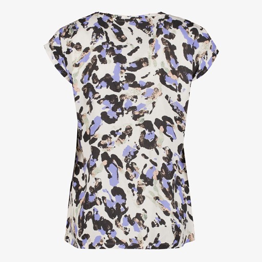 Dames T-shirt met print wit paars