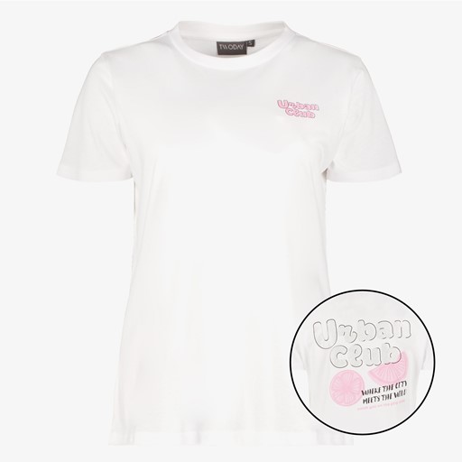 Dames T-shirt met backprint wit