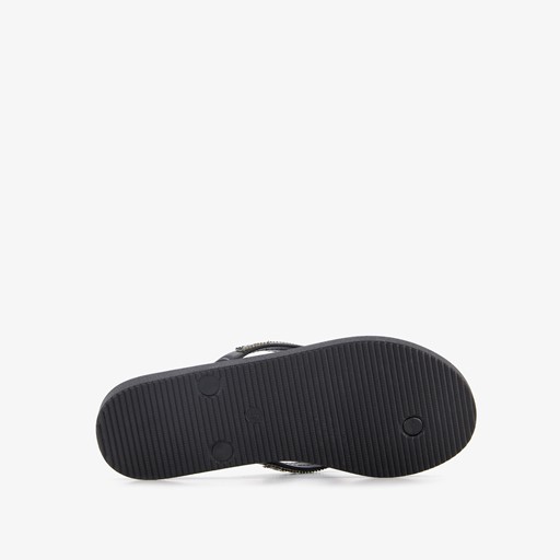 Dames slippers met strass steentjes zwart