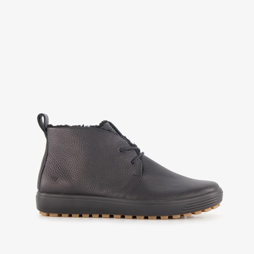 ECCO Soft 7 Tred leren dames veterschoenen zwart