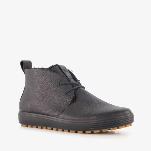 ECCO Soft 7 Tred leren dames veterschoenen zwart