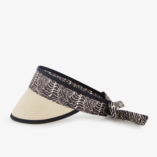 Dames zonneklep beige zwart