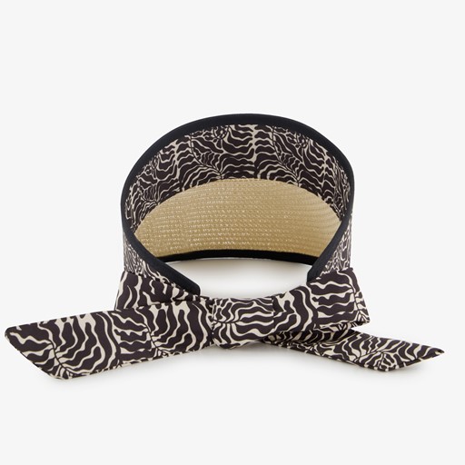 Dames zonneklep beige zwart