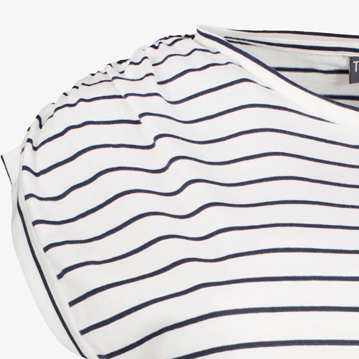 Dames T-shirt gestreept wit blauw