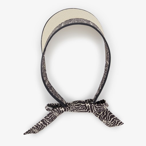 Dames zonneklep beige zwart