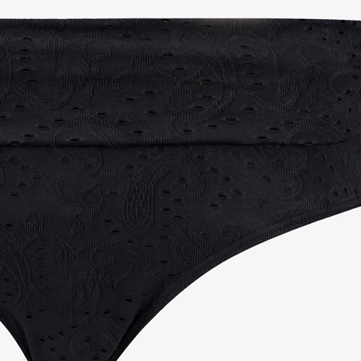 Dames overslag bikinibroekje broderie zwart