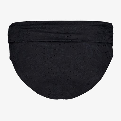 Dames overslag bikinibroekje broderie zwart