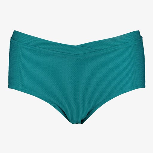 Hipster bikinibroekje met overslag petrol