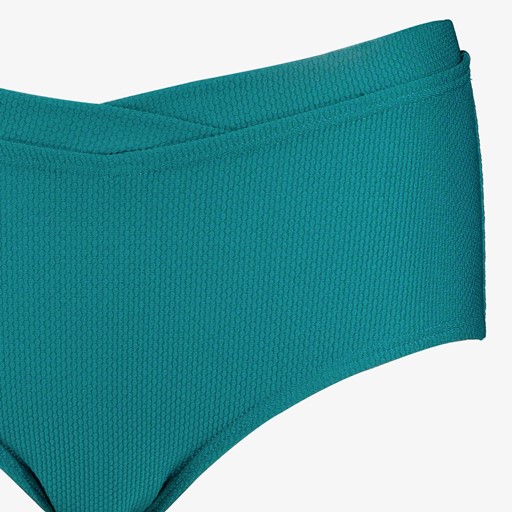 Hipster bikinibroekje met overslag petrol