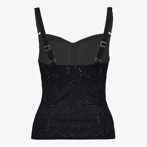 Voorgevormde tankinitop broderie zwart