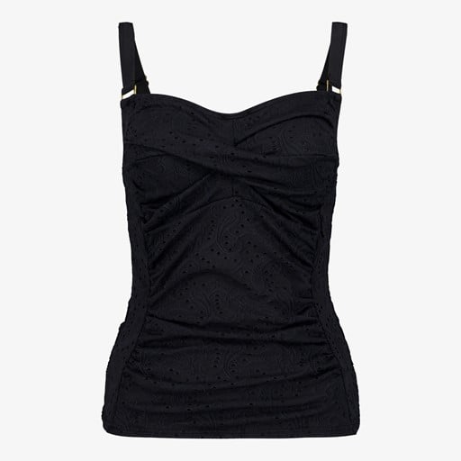 Voorgevormde tankinitop broderie zwart