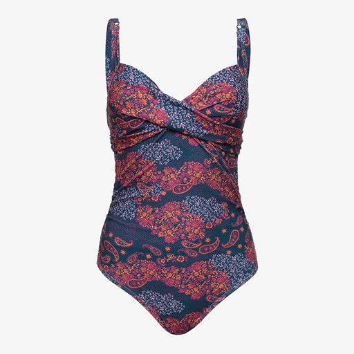 Voorgevormd dames badpak print blauw