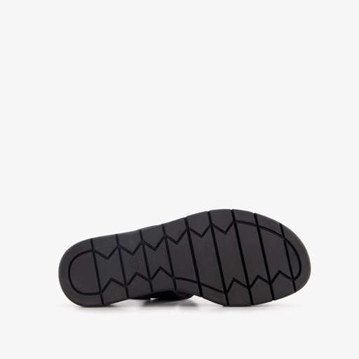 Dames sandalen met sleehak zwart