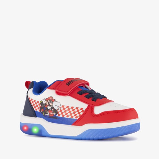 Mario Kart kinder sneakers met lichtjes rood blauw