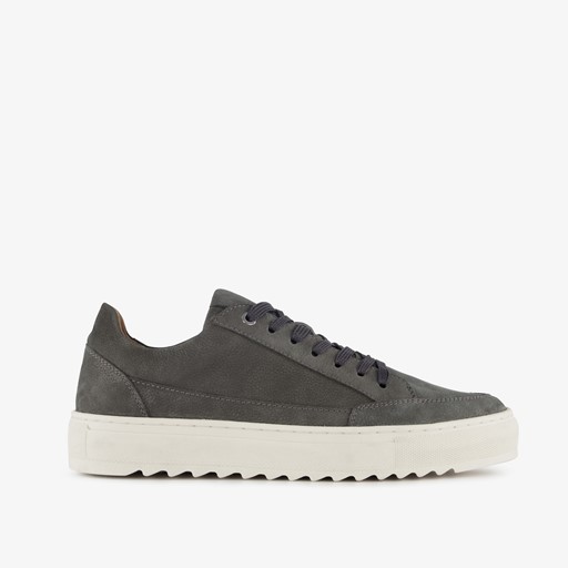 Leren heren sneakers antraciet
