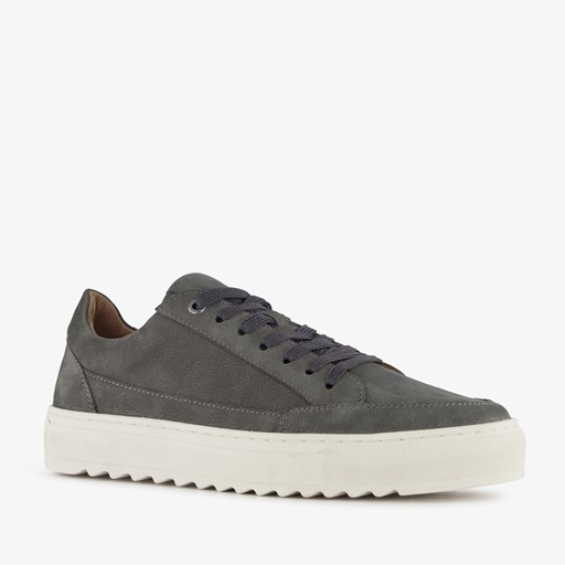Leren heren sneakers antraciet