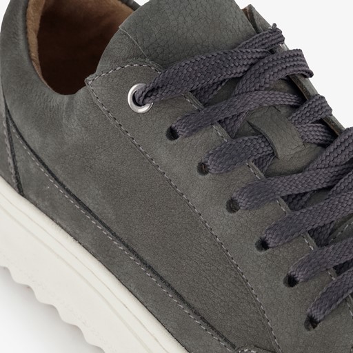 Leren heren sneakers antraciet