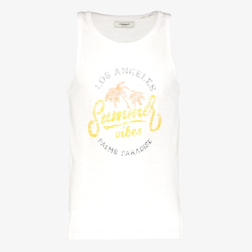 Heren singlet met print wit
