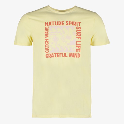Heren T-shirt met tekst geel
