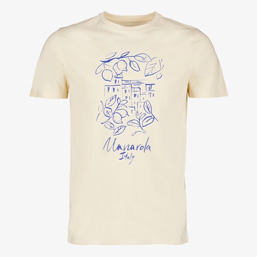 Heren T-shirt met opdruk beige